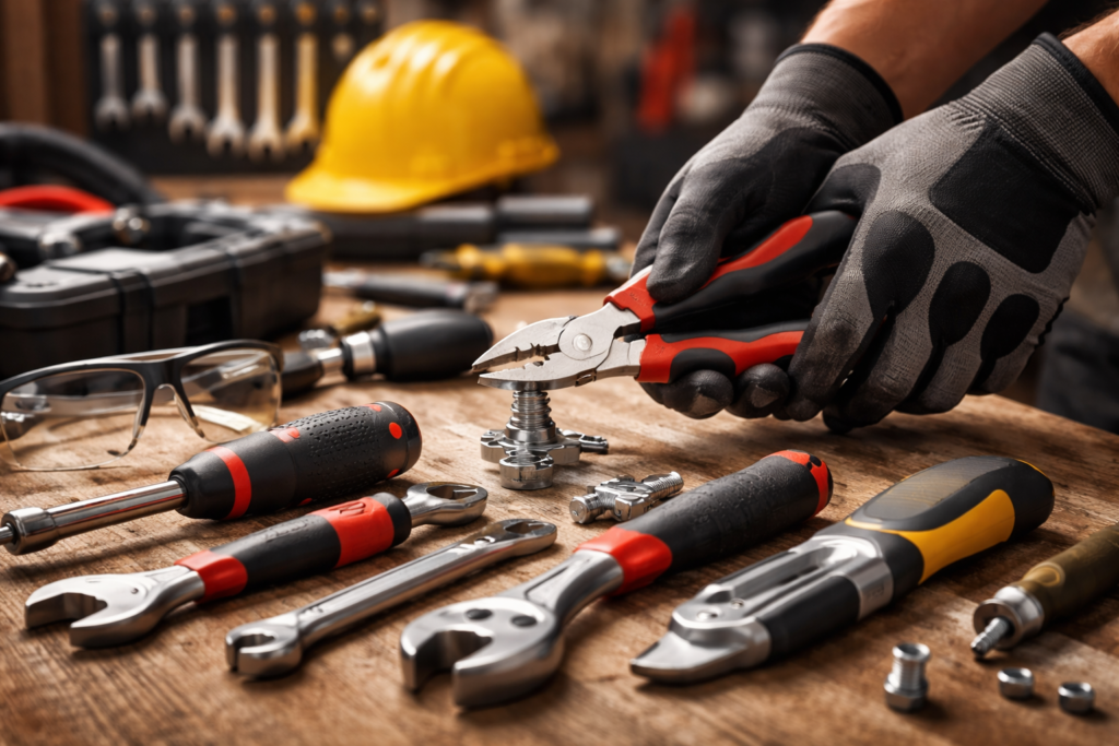 Ergonomic tools on a workbench