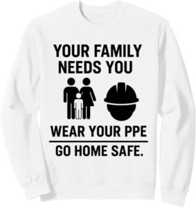Your Family Needs You, Wear Your PPE | Workplace Safety Gift Sweatshirt