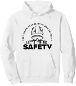 Lets Think Safety | Safety First | National Safety Day Gift Pullover Hoodie